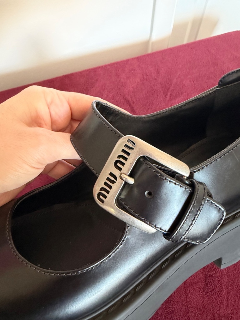 Miu Miu Black Leather Platform Mary Janes – Nearly New - Picture 4 of 16